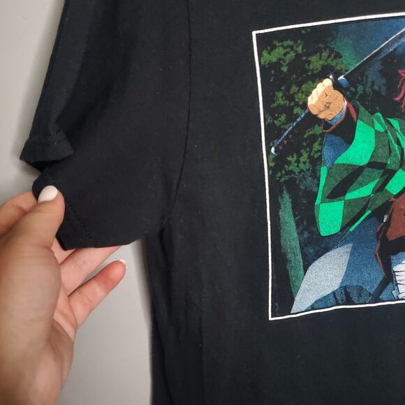 Demon Slayer Black T-Shirt Men's Small 100% Cotton Short Sleeve Anime Fan Merch - Picture 8 of 10